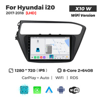 NaviFly Résolution 1280*720 8 cœurs Car-play Android Auto DSP 4G LTE Écran partagé CPS Navigation pour Hyundai I20 2017-2018