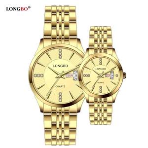 <span class=keywords><strong>LONGBO</strong></span> 80552 moda 3BAR profundidad impermeable correa de acero inoxidable calendario cuarzo lujo clásico amante diamante pareja Relojes - Product Image 5