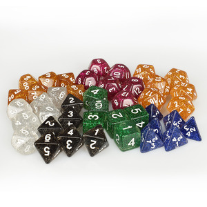 Jeu de dés polyédriques robustes et fiables de 7 pièces, style multi-paillettes, adapté aux jeux de rôle de table, aux jeux de société et à l'enseignement des mathématiques - Product Image 4