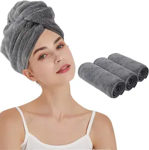 Shower Spa Head Wrap Hair Drying Hat Turban Microfiber Terry Dry Hair Towel