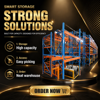 Sistem Rak Pallet Baja Berat 700KG, Dapat Disesuaikan, Balok Silang, Lapisan Bubuk Oranye/Biru, Tinggi 4050mm, Industrial