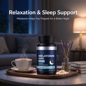 Cápsulas de Melatonina OEM 10mg con GABA, Vitamina <span class=keywords><strong>B6</strong></span> y <span class=keywords><strong>Magnesio</strong></span> para Mejorar el Sueño, la Relajación y el Bienestar Nocturno - Product Image 3