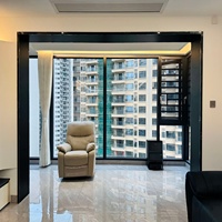 Ventana Fija de Aluminio con Rotura de Puente Térmico, Gran Tamaño, Doble Acristalamiento, Vidrio Templado, Insonorizada, Resistente al Viento, Vista Panorámica, Tamaño Personalizado