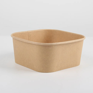 חם למכירה מזון מותאם אישית כיתה צהריים מזון מיכל takeway חד פעמי נייר מלבן קערה מרובע - Product Image 1