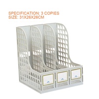JIELISI – porte-documents de bureau A4, organisateur de bureau personnalisé, 3 colonnes, porte-magazines, plastique de haute qualité