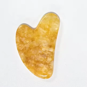 Masajeador Facial de Jade Amarillo Citrino 100% Natural en Forma de Corazón - Product Image 4