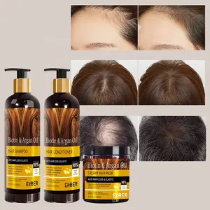 Aceite de argán Natural con logotipo personalizado, aceite de semilla de Macadamia Ternifolia, biotina para el cuidado del cabello, champú para el cabello negro