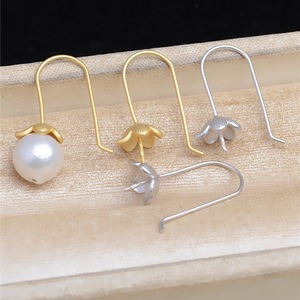 Boucles d'oreilles pendantes en argent S925 pour femmes, personnalisées, avec 5 à 6 perles, accessoires de bricolage, support vide, bijoux tendance - Product Image 1