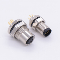 Adaptateur de prise à verrouillage frontal M8 en cuivre rond avec boîtier ABS, connecteur de capteur 60V 3A pour soudure/PCB