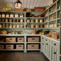 Armoires de cuisine CBMmart, style ferme, améliorations pour la maison, design de grille, armoires de rangement pour le garde-manger, laque, pour la maison