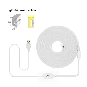 Cảm Ứng Cảm Biến <span class=keywords><strong>LED</strong></span> Neon Dấu Hiệu Ánh Sáng Dải 5V USB Thay Đổi Độ Sáng Không Thấm Nước Neon Đèn Linh Hoạt Băng Silicone Phòng Ngủ Đèn Nền DIY Trang Trí Nội Thất - Product Image 4