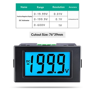 מד מתח דיגיטלי <span class=keywords><strong>DC</strong></span> 012V/24V/48V/200V/600V תצוגת LCD לפרויקט הידרואלקטרי D69-230 יחידת ראש - Product Image 4