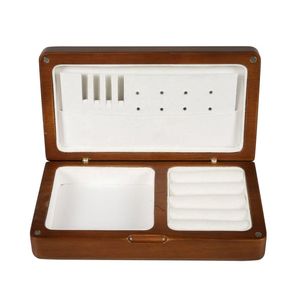 กล่องใส่เครื่องประดับกำมะหยี่ไม้วอลนัททรงสี่เหลี่ยมผืนผ้าสุดหรู งานแฮนด์เมดจาก DS Custom พร้อมโลโก้คุณภาพสูง ดีไซน์พกพาสะดวก - Product Image 5