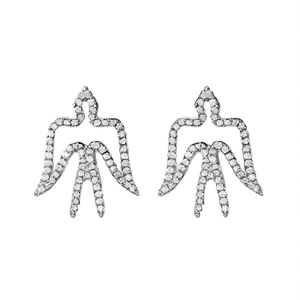 Orecchini con Diamanti Bianchi Champagne, Gioielli Minimalisti in Oro Bianco con Taglio Brillante Rotondo per Uso Quotidiano, Diamanti Naturali - Product Image 1