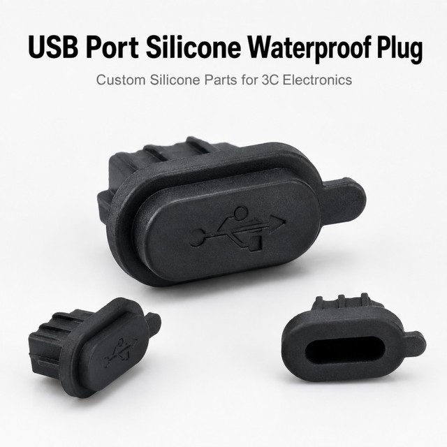Custom USB Port Silicone Waterproof Plug Dustproof Rubber Cap for 3C Electronics