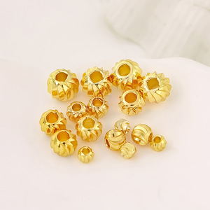 <b>Copper</b> Plated Round Beads Wheel Pattern Loose Spacer Beads For <b>Bracelet</b> Making Jewelry Findings D14 - Product Image 3
