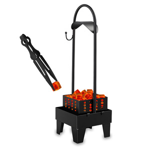 Carbón de narguile negro en cesta portátil, para uso comercial en lounge bar, camping al aire libre, accesorios para fumar shisha/chicha - Product Image 1