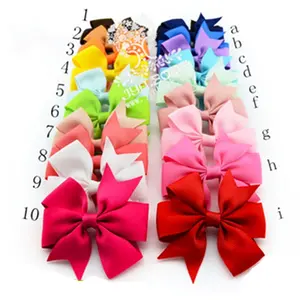 Bán buôn thiết kế tóc Bow Grosgrain Ribbon Bow Clip tóc cho phụ nữ cô gái đa màu Ribbon cheerleading tóc Bows