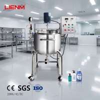Cuve de mélange chimique LIENM en acier inoxydable avec agitateur, cuve de mélange 60L, machine à mélanger la crème et le savon, homogénéisateur pour cosmétiques