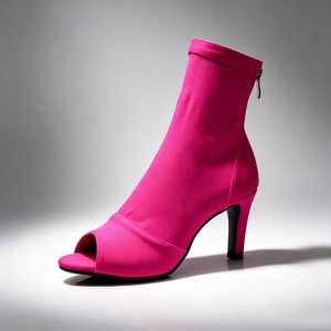Botas de Baile Latino con Punta Abierta Color Marrón Rosa, Zapatos de Baile de Salón, Jazz, Bachata, Salsa, Pole Dance, <span class=keywords><strong>Tango</strong></span>, Sandalias para Mujer - Product Image 1