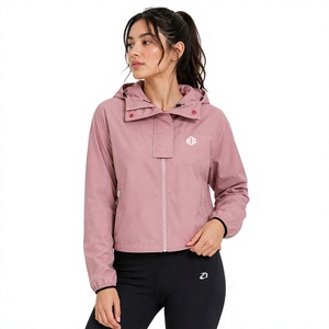 Custom Women's Pink Cropped Windbreaker <b>jacket</b> for men <b>Lightweight</b> Waterproof Outdoor Running Coat OEM Windbreaker Zip Up <b>Jacket</b> - Product Image 1