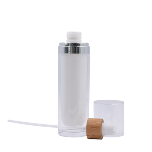 Botella acrílica de 15ml, 30ml, 50ml, 120ml con bomba de bambú, tarro acrílico de 30g y 50g con tapa de bambú, botella acrílica cosmética y tarro - Product Image 4