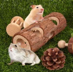 Giocattoli Interattivi per Piccoli Animali con Accessori da Masticare in Gomma e Legno, Confezionati in Cartone per Criceti, Porcellini d'India e Altro - Product Image 4