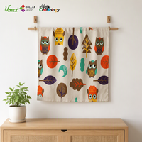 Nouvelles Tendances : Autocollants en Tissu Imprimés UV à Motifs de Renards et Hiboux Colorés, Autocollants Adhésifs pour la Décoration Intérieure par Dollar Center