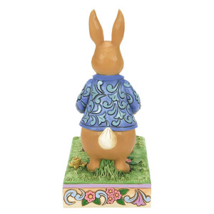 Pâques Peter Rabbit pousse une brouette pleine de fleurs invitantes Statue - Product Image 2