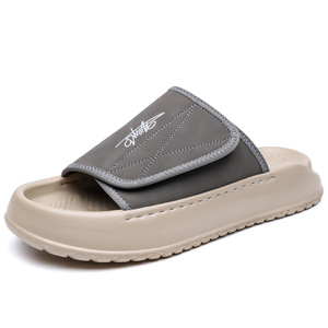 Sandales à Velcro Vert Gris pour Hommes – Chaussures Décontractées d'Été pour Plage et Extérieur, Talon de 1 à 3 cm - Product Image 5