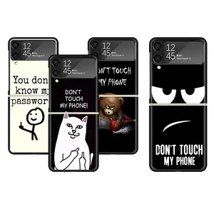 1000 + desain kustom jangan sentuh casing silikon telepon saya untuk Samsung Galaxy Z Flip 3 4 5 casing telepon sublimasi cetak UV