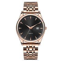 Montre classique simple pour couples, nouveau modèle haut de gamme, bracelet en acier, montre à quartz personnalisée avec boîtier rond unisexe