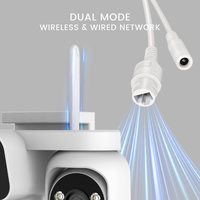 Caméra de surveillance extérieure PTZ sans fil 8MP à quatre objectifs avec suivi automatique, CMOS, étanche IP66, Wi-Fi intégré, audio bidirectionnel et cloud