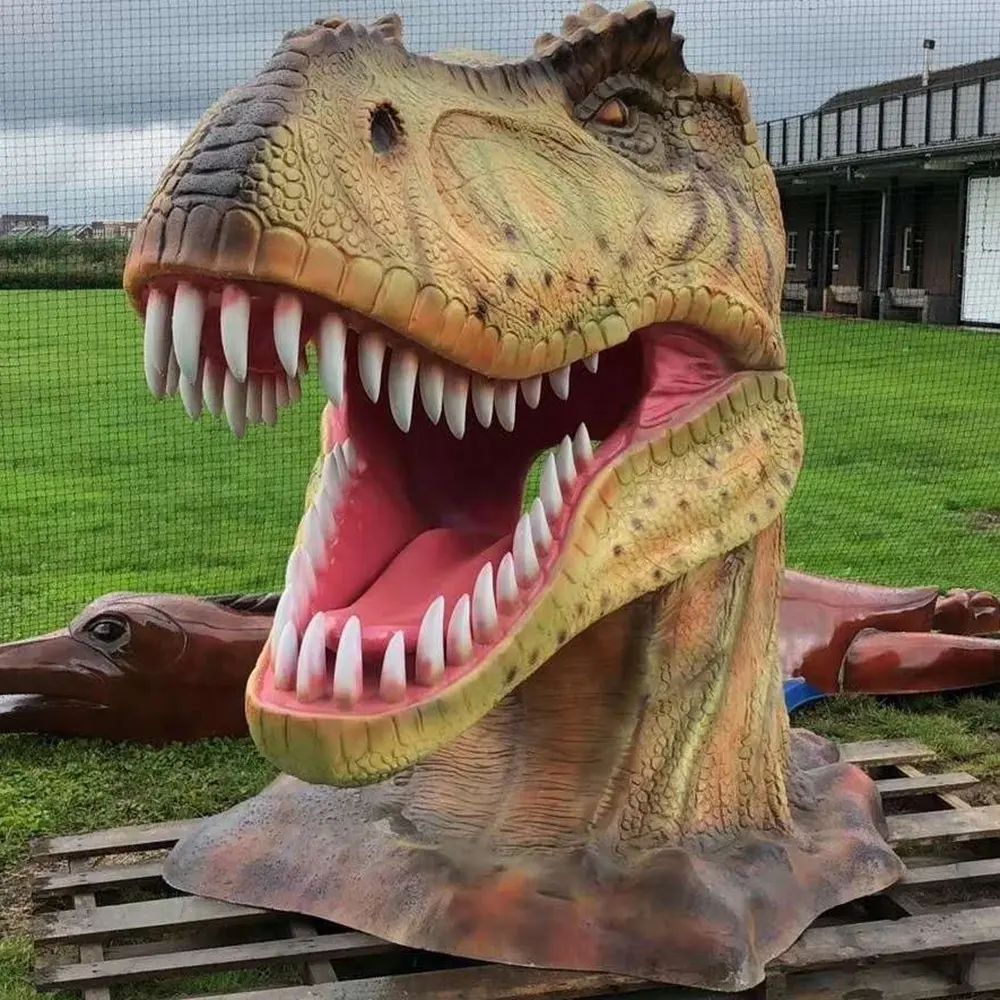 Outdoor Other Indoor Sports Products High Quality Realistic Animatronic Dinosaur Head Model for Taking Pictures T-Rex Model