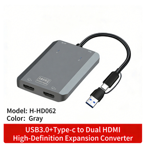 Adaptateur double USB/Type-C <span class=keywords><strong>pour</strong></span> convertisseur HD 1080P compatible <span class=keywords><strong>TV</strong></span> HDTV, téléviseurs intelligents 65 pouces, plaqué or, <span class=keywords><strong>pour</strong></span> home cinéma et moniteur <span class=keywords><strong>PC</strong></span> - Product Image 5