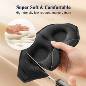 Masque pour les yeux et bouchons d'oreille super doux en mousse à mémoire de forme pour les yeux noirs Extension de cils avec les yeux bandés <span class=keywords><strong>méditation</strong></span> personnalisée - Product Image 4