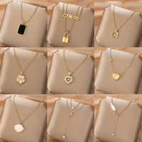 Collier pendentif de luxe en plaqué or 18 carats, chaîne élégante en acier inoxydable, cadeau bijou tendance pour femme