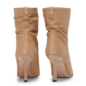 Stivaletti da <span class=keywords><strong>Donna</strong></span> in Camoscio Marrone Cammello con Tacco a Spillo Eleganti e Comodi per Affari Leggeri Moda Appuntamenti Autunno Inverno Vendita all'Ingrosso OEM ODM - Product Image 2