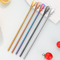 Accessoires de barre cuillère à mélanger à cocktail en métal coloré en acier inoxydable 18/10