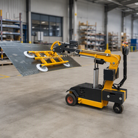 Véhicule d'installation électrique pour la manutention du verre, capacité 200-800 kg, avec ventouse rotative à 360° et hauteur de levage de 2750 mm, moteur intégré