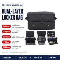 Sac de rangement pour casier de golf, double compartiment pour vêtements et chaussures, 46 cm, poches sur le couvercle, 3 couleurs, OEM