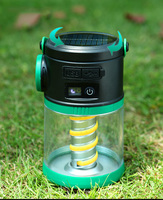 Lanterne solaire de camping 2000mAh, lampe de tente LED rechargeable, lampe portable d'extérieur, banque d'alimentation USB, suspension à 360°