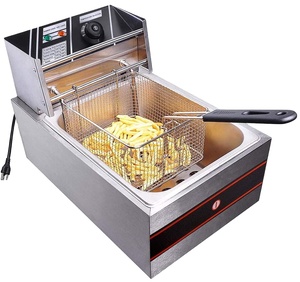 <span class=keywords><strong>Friggitrice</strong></span> Elettrica Professionale da Tavolo in Acciaio Inox 6L 2500W per Pollo e Patatine Fritte - Product Image 1