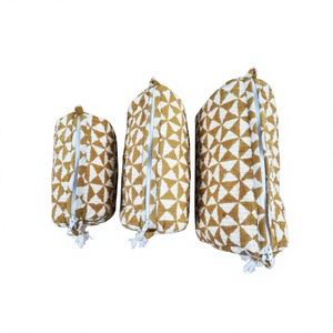 Bolsa de Maquillaje Acolchada Estilo Japonés Vintage, Estilo Indio, para Mujer, para Viajes de Verano, Bolsa de Almacenamiento de Cosméticos - Product Image 1