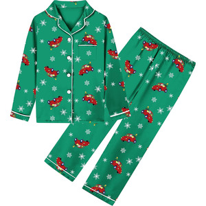Set <span class=keywords><strong>di</strong></span> <span class=keywords><strong>pigiama</strong></span> per bambini natalizi morbidi e termici traspiranti manica lunga graziosi indumenti da notte modello 3D all'ingrosso - Product Image 2