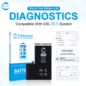 Batería STAROZON sin Mensaje de Emergencia para <span class=keywords><strong>iPhone</strong></span> <span class=keywords><strong>12</strong></span> 13 14 15 <span class=keywords><strong>Mini</strong></span> Plus Pro Max, Muestra Uso, Mayor Capacidad, Diagnóstico de Batería - Product Image 1