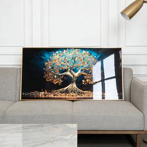 Cuadro de Porcelana de Cristal Personalizable con Impresión HD de Paisaje de Árbol Azul Moderno para Decoración del Hogar, Arte de Pared para Sala de Estar - Product Image 2