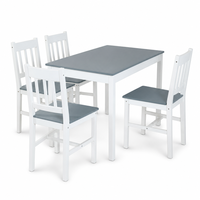 Ensemble de table à manger en bois avec 2 chaises, plateau en marbre, pieds en métal blanc pour un usage domestique