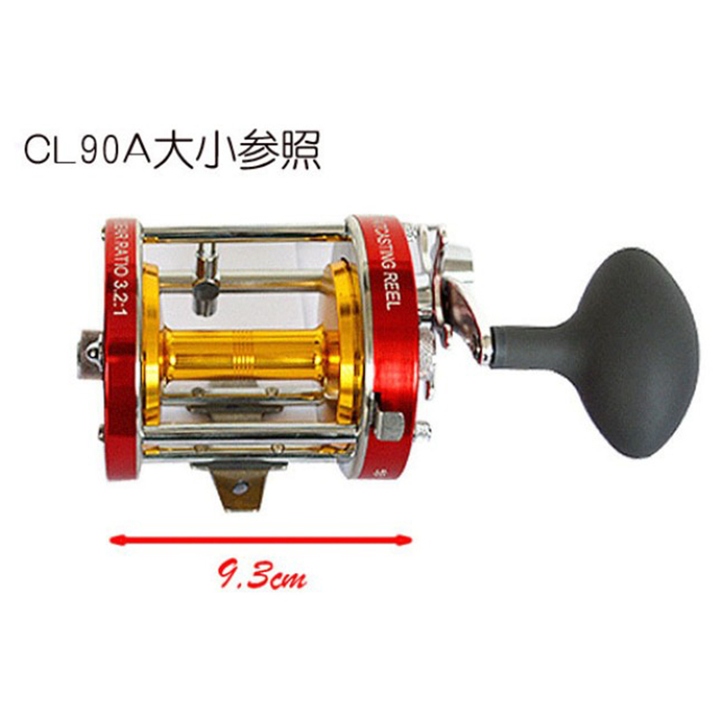 ming yang CL30 レッド&ゴールド Ming Yang Drum CL30-90 Double Crank Wheel - Ice Fishing Reel