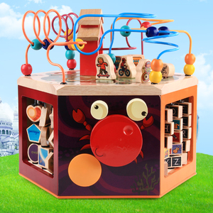 Labirinto di Perline Multifunzione a 6 Lati, Gioco Educativo Montessori in Legno, Cubo Sensoriale per Attività dei Bambini - Product Image 4